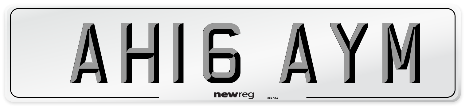 AH16 AYM Number Plate from New Reg
